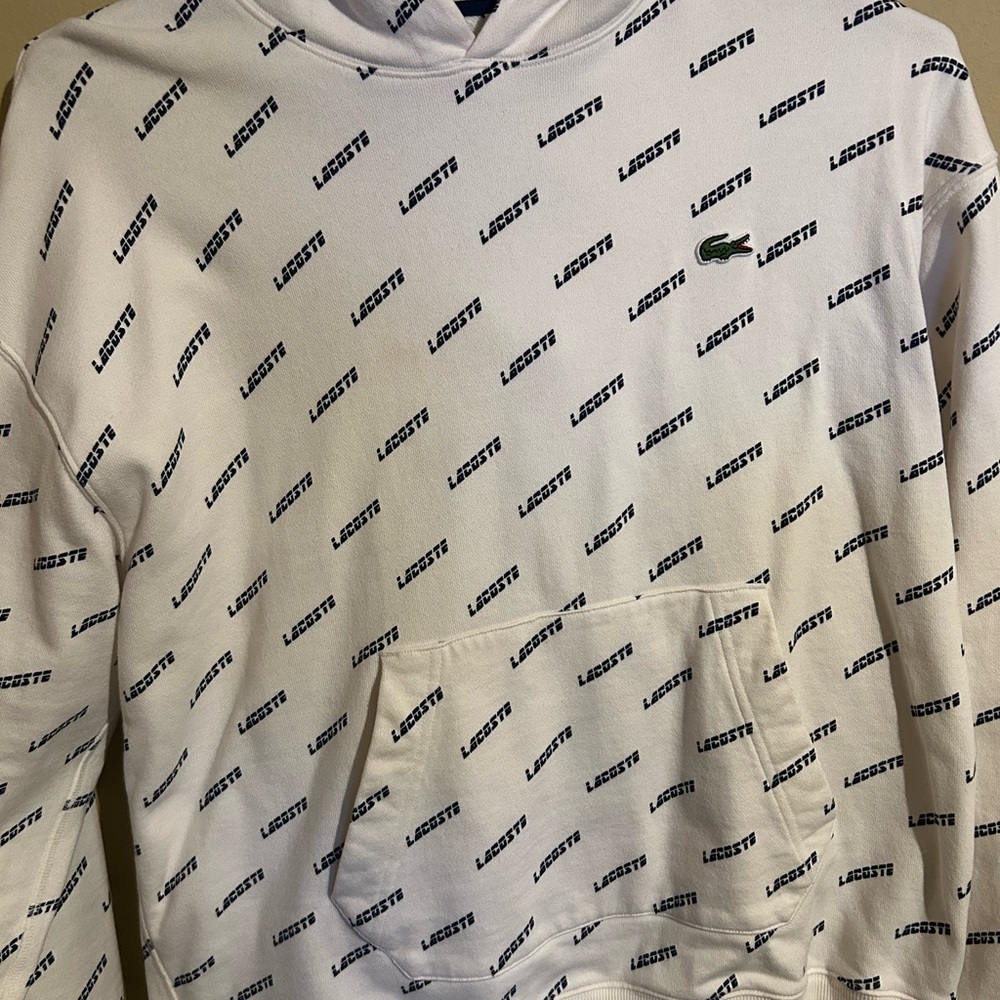 Lacoste White Hoodie